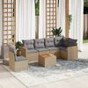 vidaXL Garden Sofa Set Beige PE Rattan Large Modular Garden Sofa Set