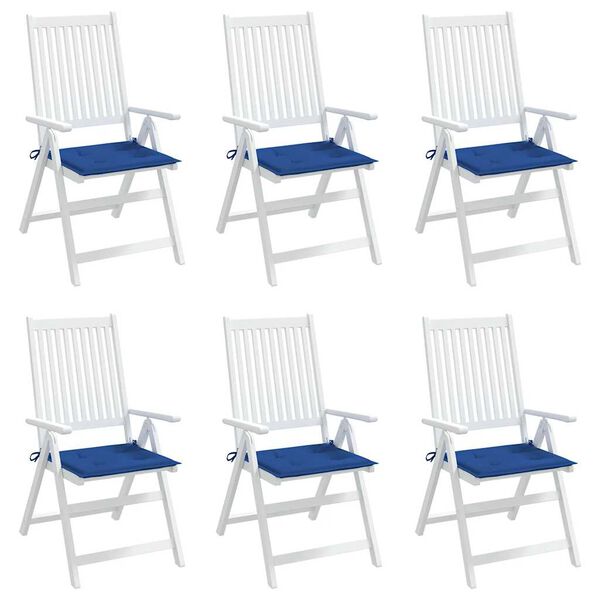vidaXL Patio Chair Cushions 6 pcs Royal Blue 15.7x15.7x1.6" Oxford Fabric