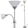 vidaXL Floor Lamp Grey Steel Tall Durable Floor Lamp Cylindrical