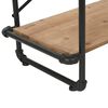vidaXL Bookshelf Black and natural wood Solid firwood and steel Large