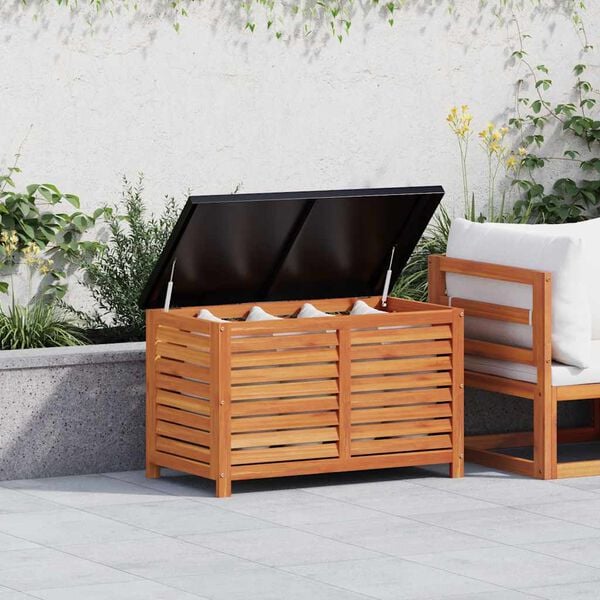 vidaXL Garden Storage Box Reddish-brown Solid eucalyptus wood Medium