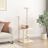 vidaXL Cat Tree Cream Plush, Engineered wood, Sisal Large Durable