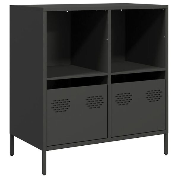 vidaXL Sideboard Black Cold-rolled steel Sideboard Rectangular