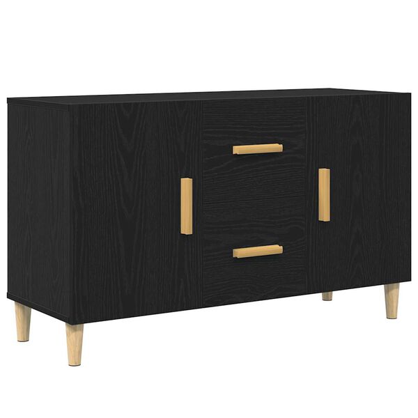 vidaXL Sideboard Black Oak Engineered wood, solid eucalyptus wood