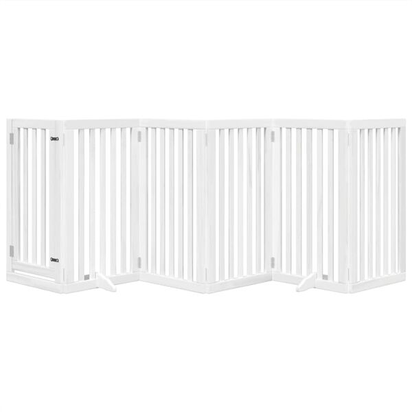 vidaXL Dog Gate Set of 6 White Poplar wood