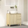 vidaXL Bathroom Cabinet Sonoma Oak Engineered wood, solid eucalyptus wood