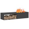 vidaXL Fire Pit Black 62.99 x 17.72 x 13.78 in Steel
