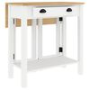 vidaXL Bar Set White Solid pine wood Compact Foldable Rustic