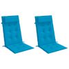 vidaXL Highback Chair Cushion Set of 2 Light Blue