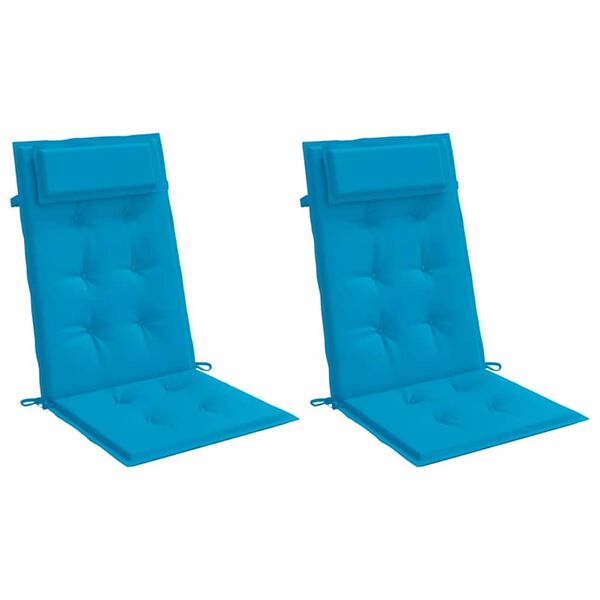 vidaXL Highback Chair Cushion Set of 2 Light Blue