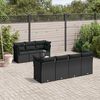 vidaXL Garden Sofa Set Black Poly Rattan Medium Removable Covers