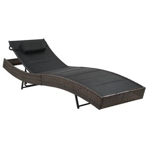 vidaXL Sunlounger Brown and Black