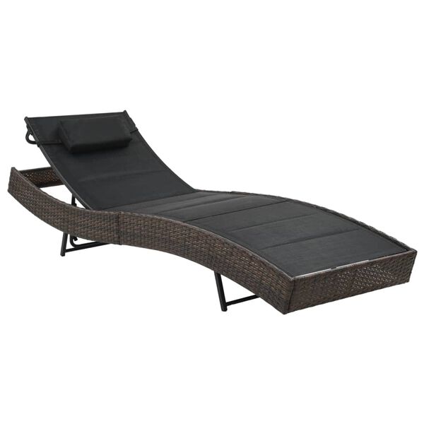 vidaXL Sunlounger Brown and Black