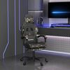 vidaXL Gaming Chair with Footrest Black and Camouflage Faux Leather