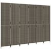 vidaXL Room Divider 6 Panels Gray Poly Rattan