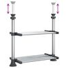 vidaXL Kitchen Shelf Silver Aluminum Adjustable Height-Adjustable