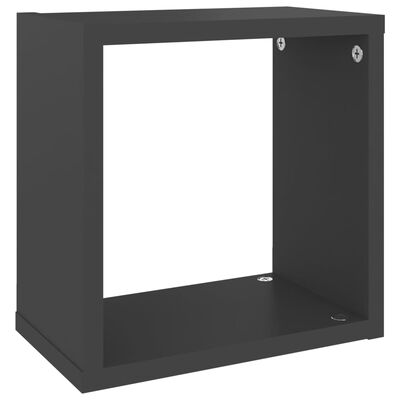 vidaXL Wall Cube Shelves 2 pcs Gray 10.2"x5.9"x10.2"