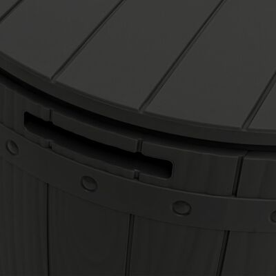 vidaXL 3-in-1 Patio Storage Box Black Polypropylene