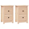 vidaXL Bedside Cabinet Set of 2 Solid pinewood 15.7x13.8x24.2 in