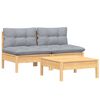 vidaXL Garden Lounge Set Grey Solid pinewood Medium Modular