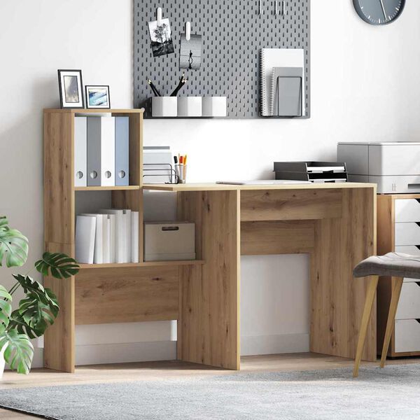 vidaXL Desk Artisan Oak 51.77 x 19.69 x 41.93 in Engineered Wood