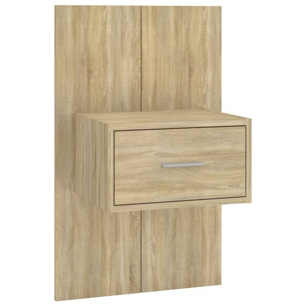 vidaXL Wall-mounted Bedside Cabinet Sonoma Oak Engineered Wood Medium