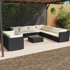 vidaXL Garden Lounge Set Black, Cream