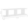 vidaXL Wall Shelf Set of 2 White Engineered wood 29.5 x 7.1 x 7.9 in