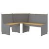 vidaXL Corner Bench Honey Brown and Grey Solid Pine Interchangeable Parts