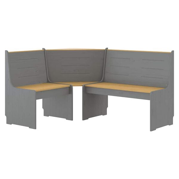 vidaXL Corner Bench Honey Brown and Grey Solid Pine Interchangeable Parts