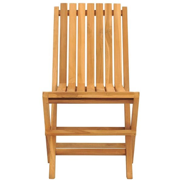vidaXL Folding Garden Chair Set of 8 Teak Solid teak wood Standard