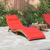vidaXL Sunlounger Red Solid acacia wood, 100% polyester cushion Standard