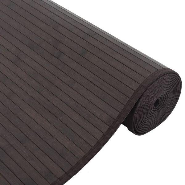 vidaXL Rug Dark Brown Bamboo, PP (polypropylene) 31.5 x 157.5 in