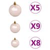 vidaXL Artificial Pre-lit Christmas Tree with Ball Set 25.6" Green
