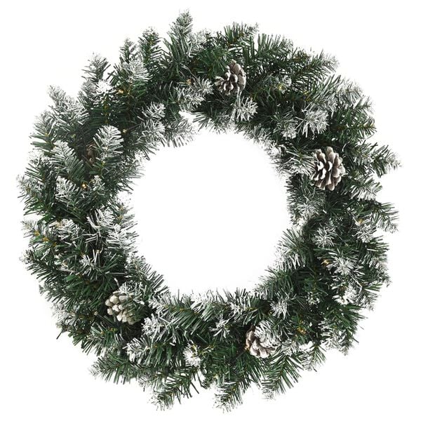 vidaXL Christmas Wreath Green PVC Medium Decorative Inlays