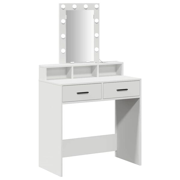 vidaXL Dressing Table White 31.10 x 16.14 x 55.12 in Engineered Wood
