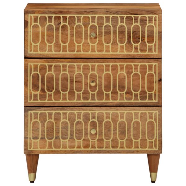 vidaXL Nightstand Honey Brown Solid Mango Wood 19.7 x 13.0 x 24.4 in