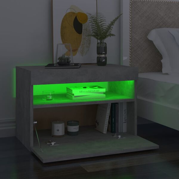 vidaXL Bedside Cabinet Set of 2 Concrete grey Engineered wood Standard