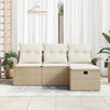 vidaXL Garden Sofa Set with Cushion 4 pcs Beige and Cream Poly Rattan