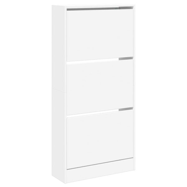 vidaXL Shoe Cabinet White Engineered Wood Slim Shoe Cabinet