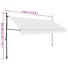 vidaXL Retractable Awning Cream 100% polyester with PU coating, steel
