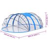 vidaXL Pool Dome Transparent with blue accents PVC, fiberglass, steel