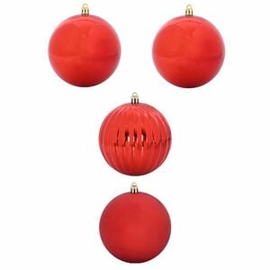 vidaXL Christmas Bauble Set 4 pcs Red Plastic