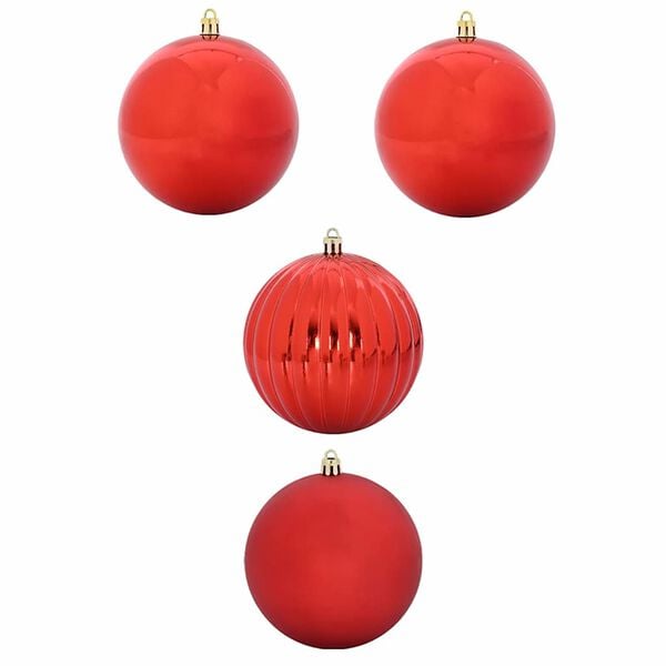vidaXL Christmas Bauble Set 4 pcs Red Plastic