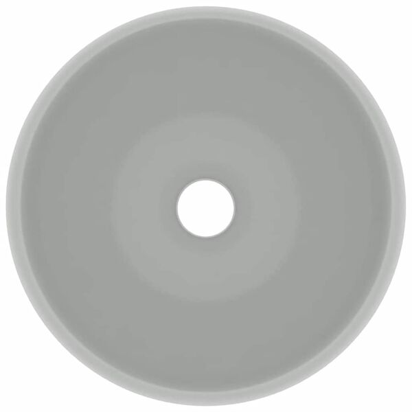 vidaXL Luxury Wash Basin Round Matt Light Grey 15.7x5.9" Ceramic