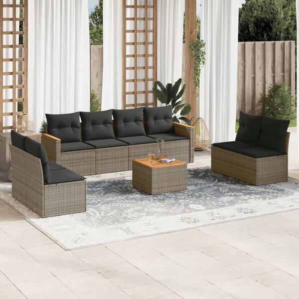 vidaXL Garden Sofa Set Grey