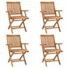 vidaXL Garden Chair Set of 4 Teak Solid Teak wood Standard Foldable