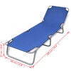 vidaXL Sun Lounger Blue Powder-coated Steel Frame, Polyester Fabric