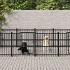 vidaXL Dog Kennel Black Powder-coated steel 80.9 sq ft Durable