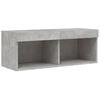 vidaXL TV Wall Cabinet Set Concrete grey Engineered wood, glass